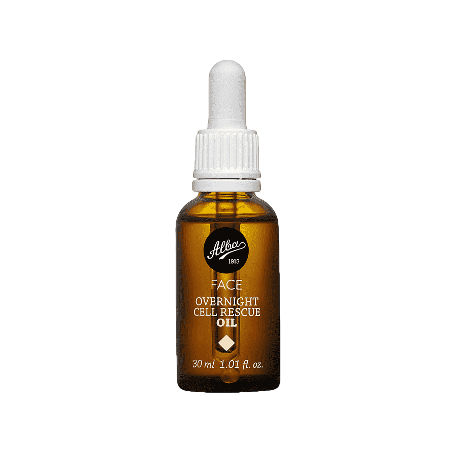 Facial serum with vitamin C in an amber bottle.